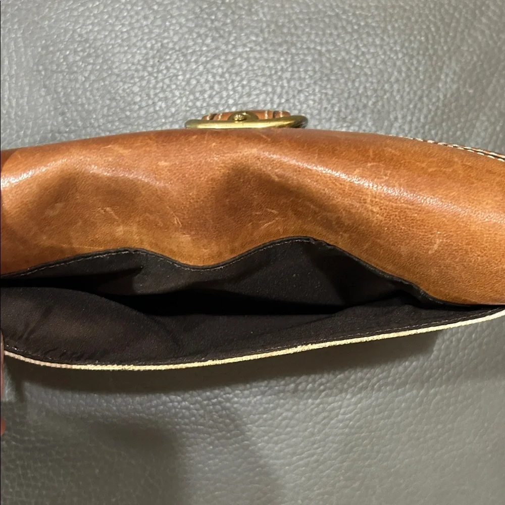 Vintage Coach Continental Brown and Tan Women's Leather and canvas Wallet - Picture 6 of 14